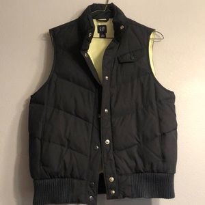 Black Gap vest with lime green lining. Size M